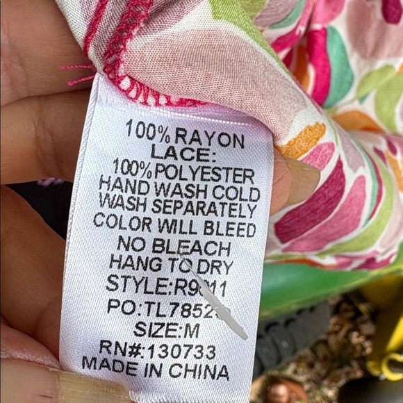 Umgee Pink and Green Floral Dress - Picture 10 of 10